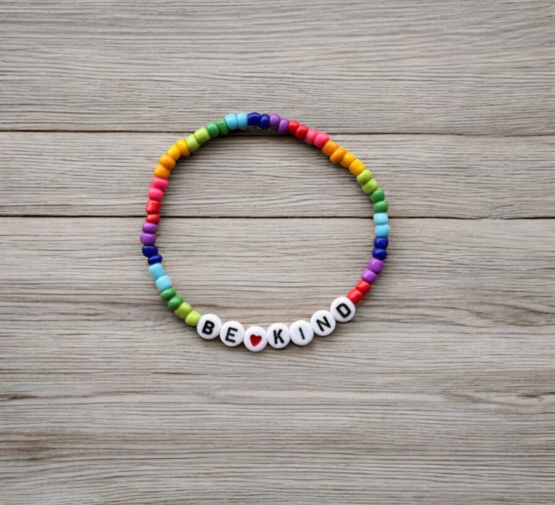 be kind bracelet inspirational beaded jewelry motivational aesthetic design