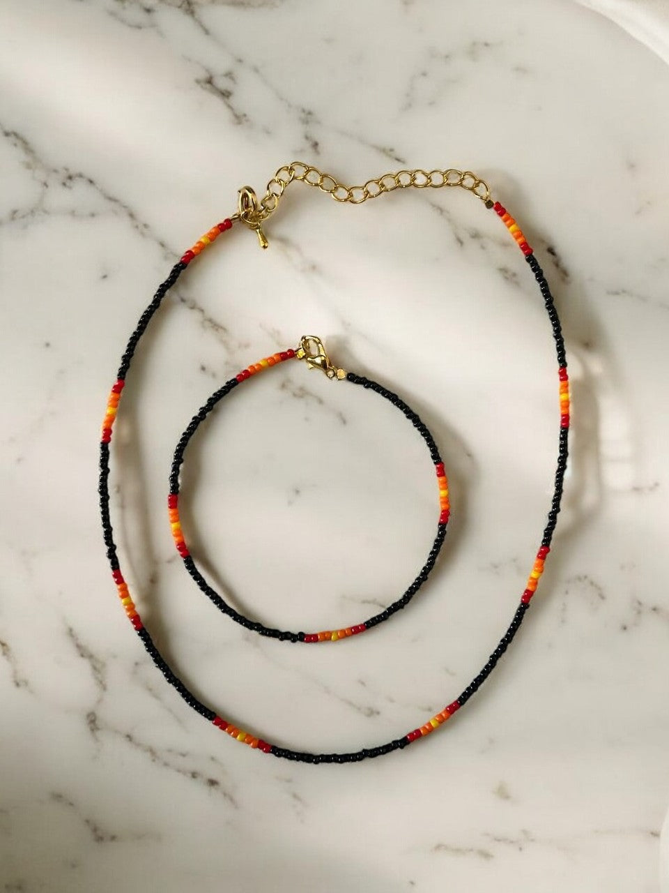 black sunset set aesthetic jewelry cute beaded design