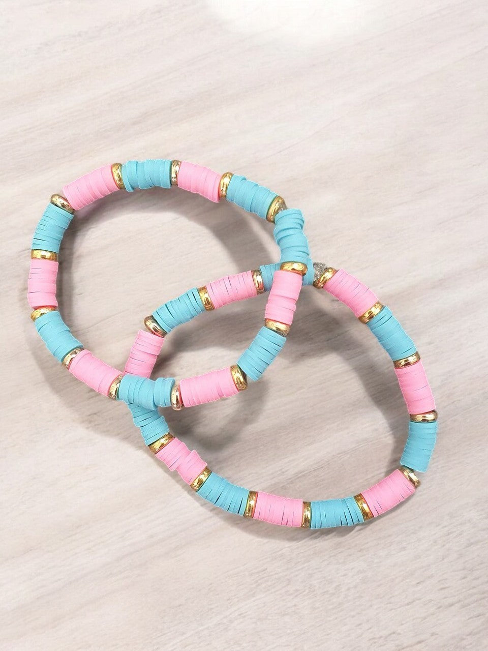 cotton candy clay bracelet pastel beaded jewelry cute aesthetic design