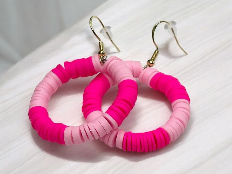 fashion pink earrings cute aesthetic beaded jewelry design
