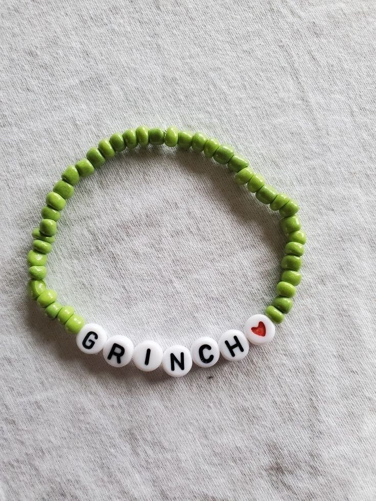 grinch christmas bracelet festive beaded jewelry holiday design