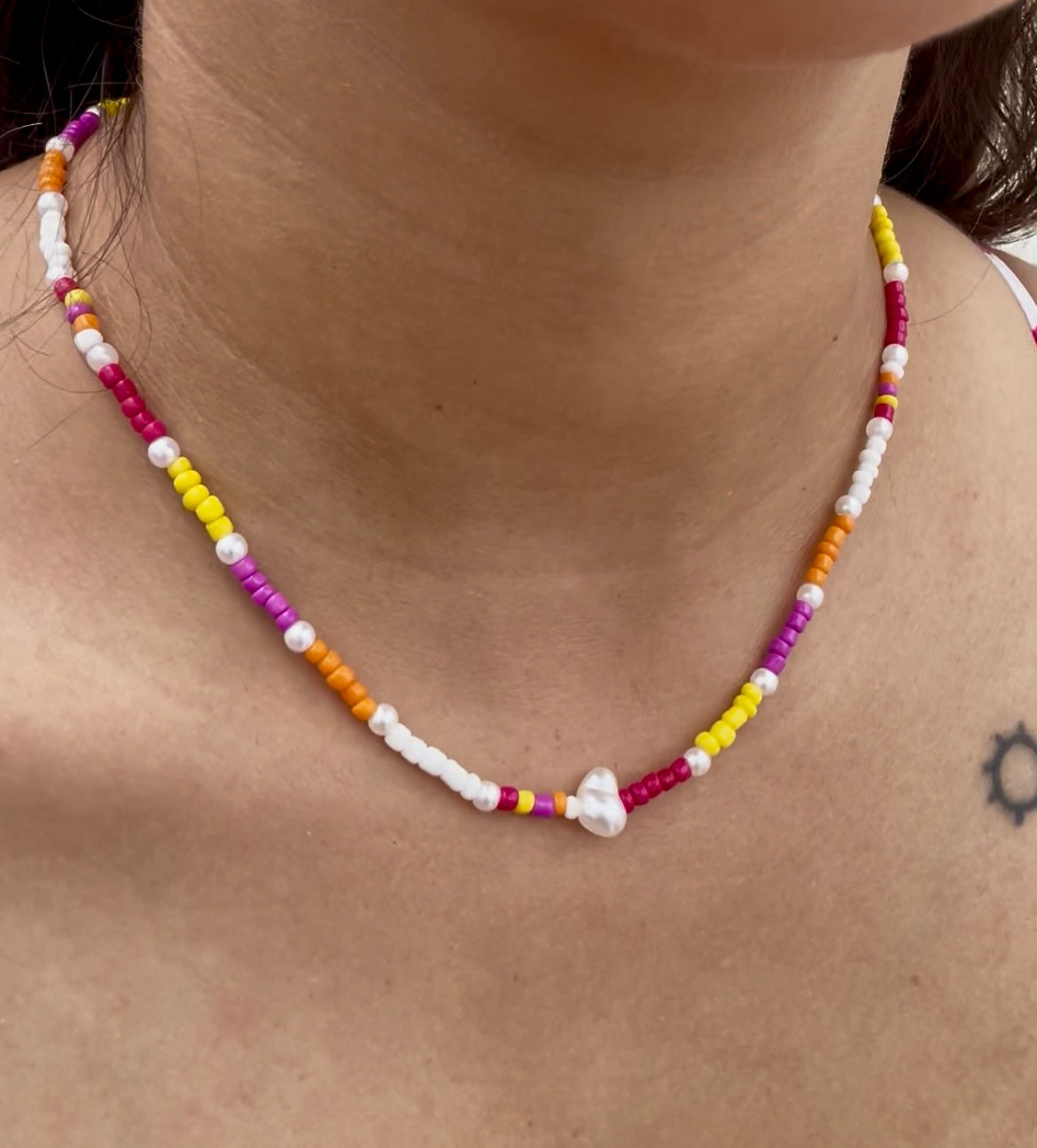 Pearls Meet Papaya Necklace