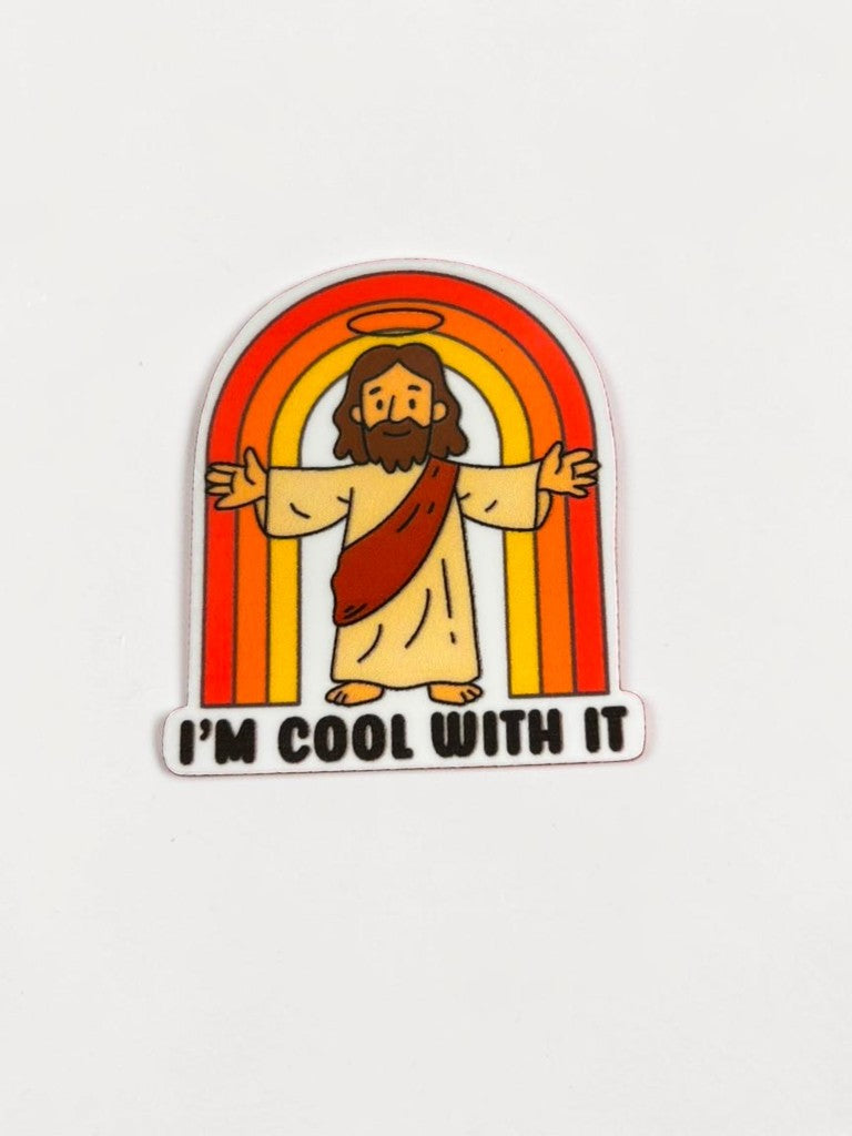 Permanent Sticker with the text 'I'm cool with it' on a white background
