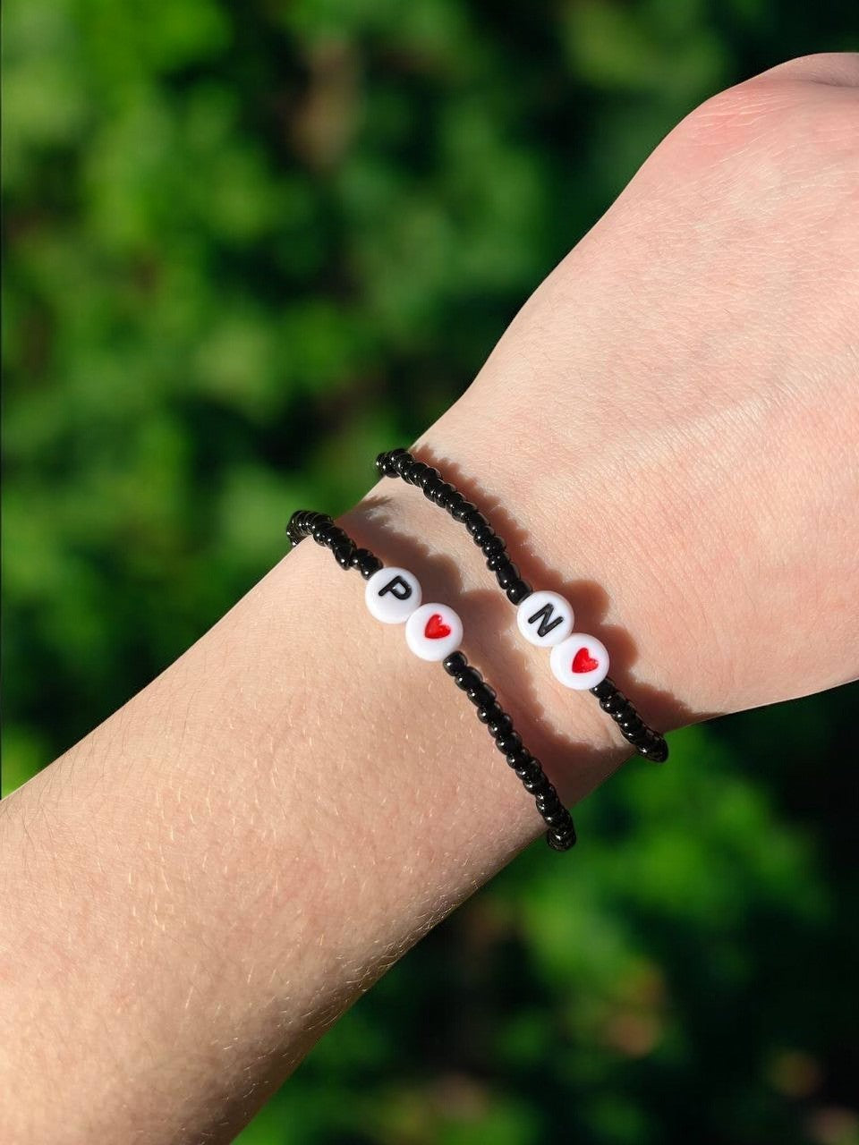 initial couple bracelet custom letter beaded jewelry personalized design