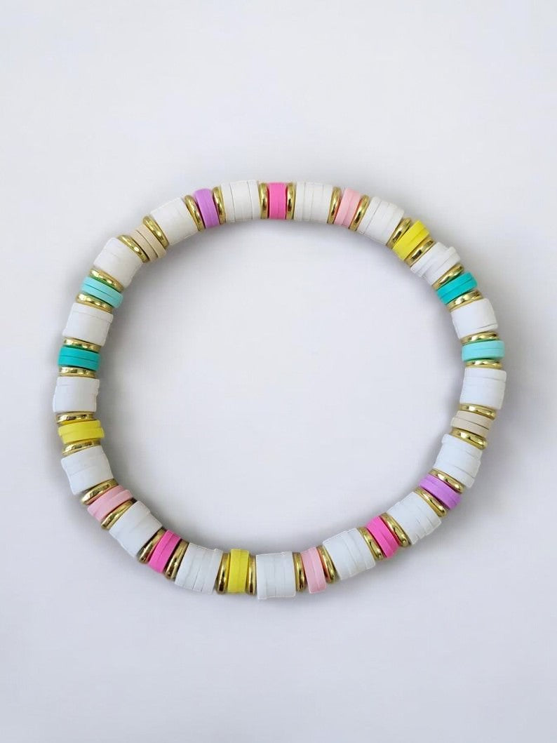 polymer clay bracelet colorful handmade jewelry aesthetic design