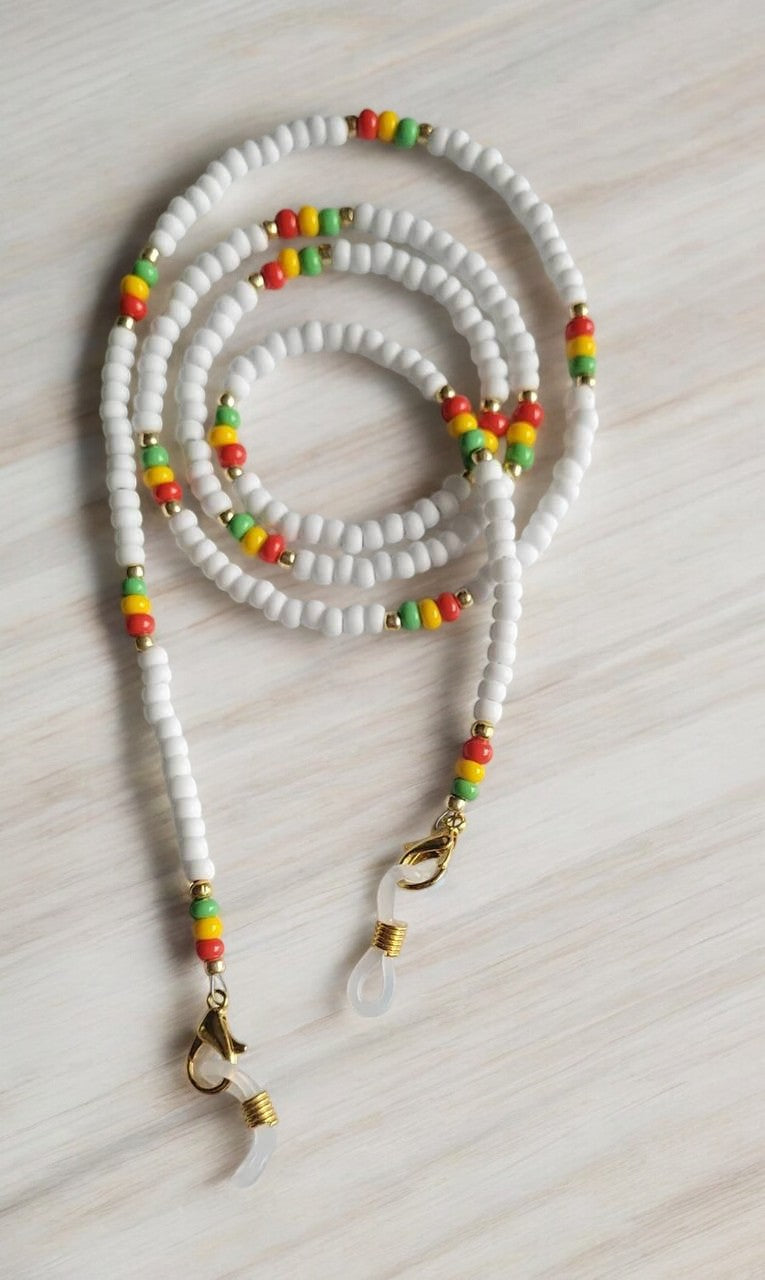 reggae glasses chain colorful beaded sunglasses chain festival jewelry