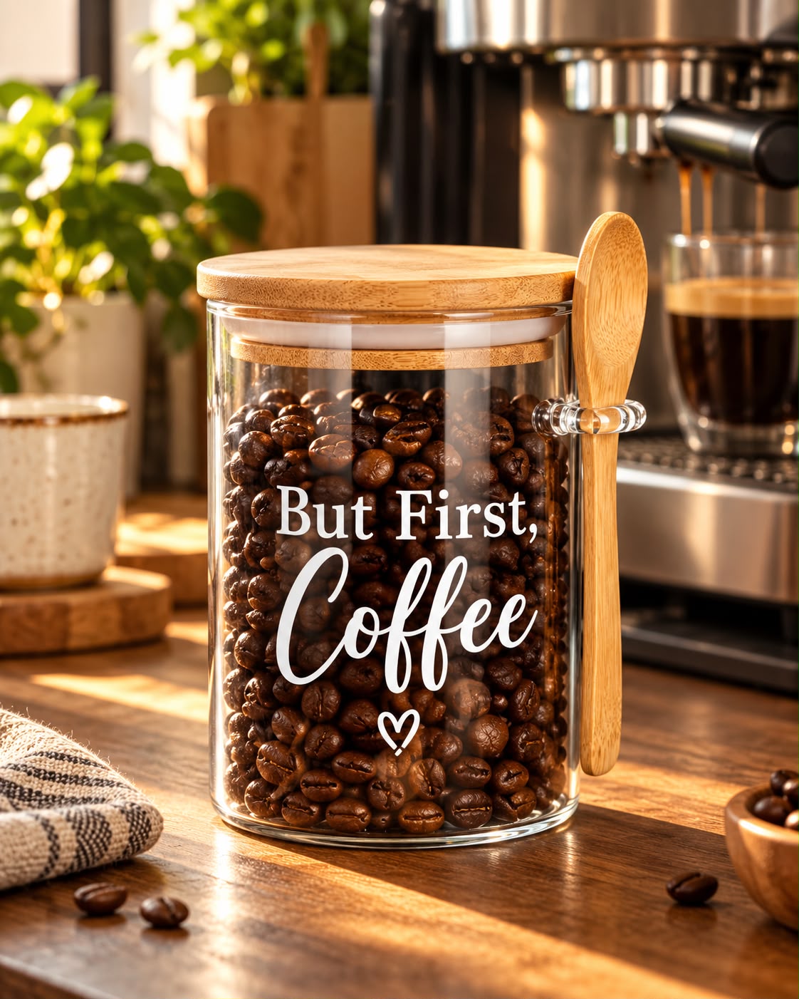 But First Coffee Kitchen Glass Jar