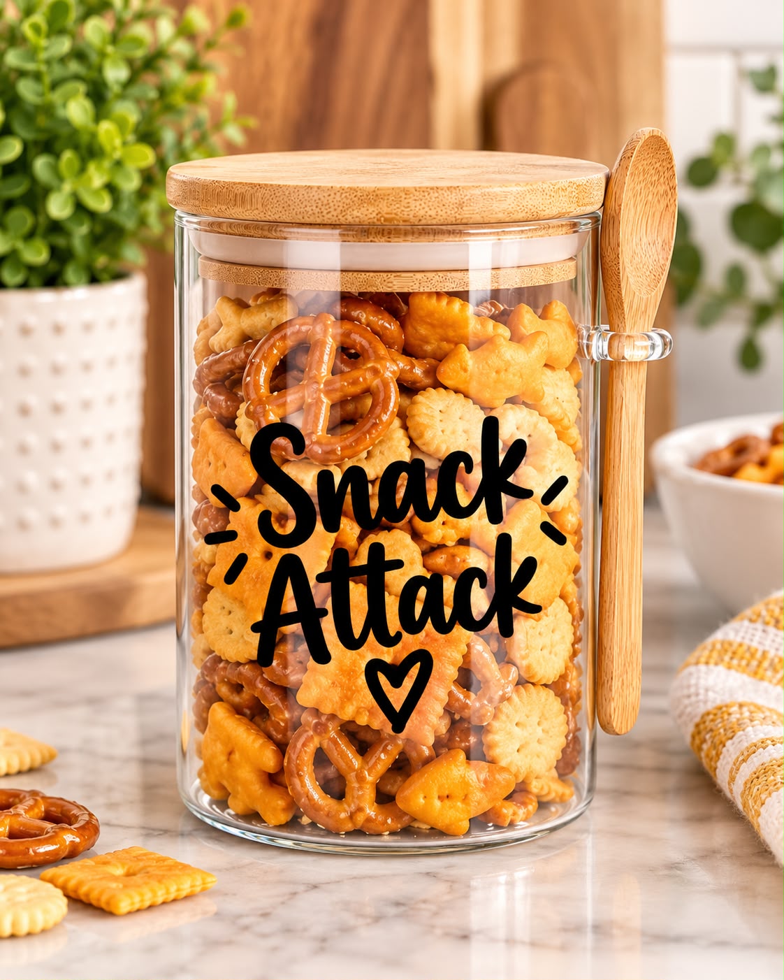 Snack Attack Kitchen Glass Jar