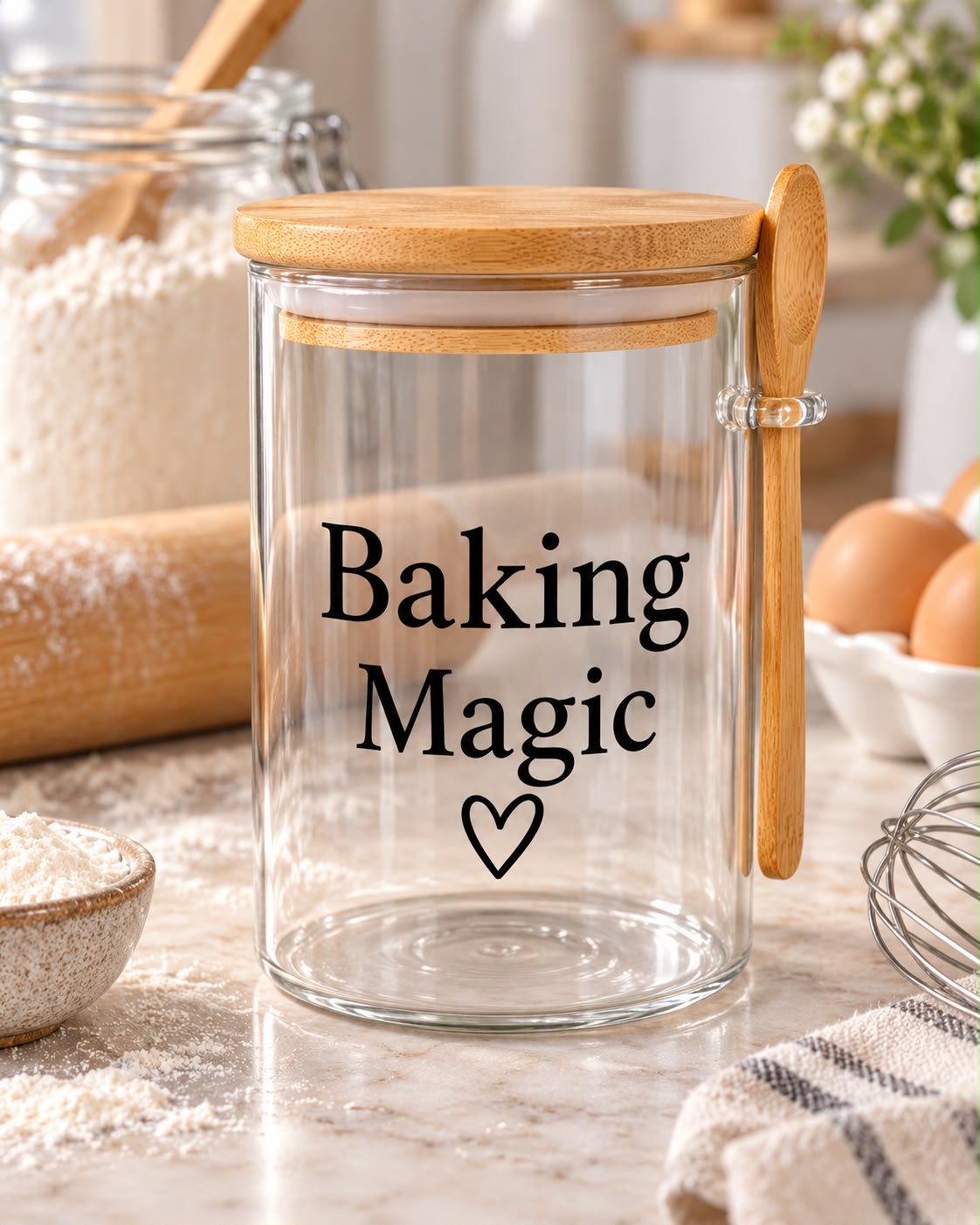 Baking Magic Kitchen Glass Jar