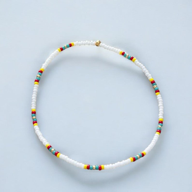 Dainty White Beads Anklet - Ka_creative_art