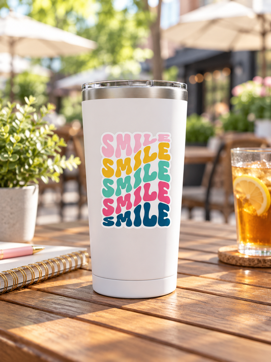 Smile Permanent Vinyl Sticker