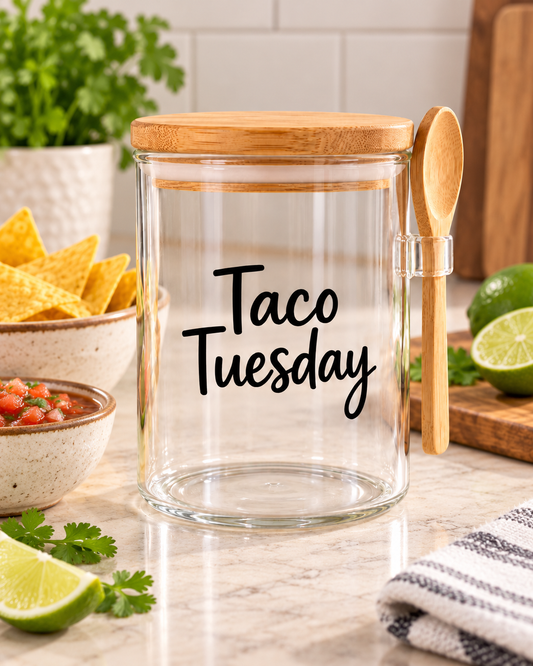 Taco Tuesday Kitchen Glass Jar