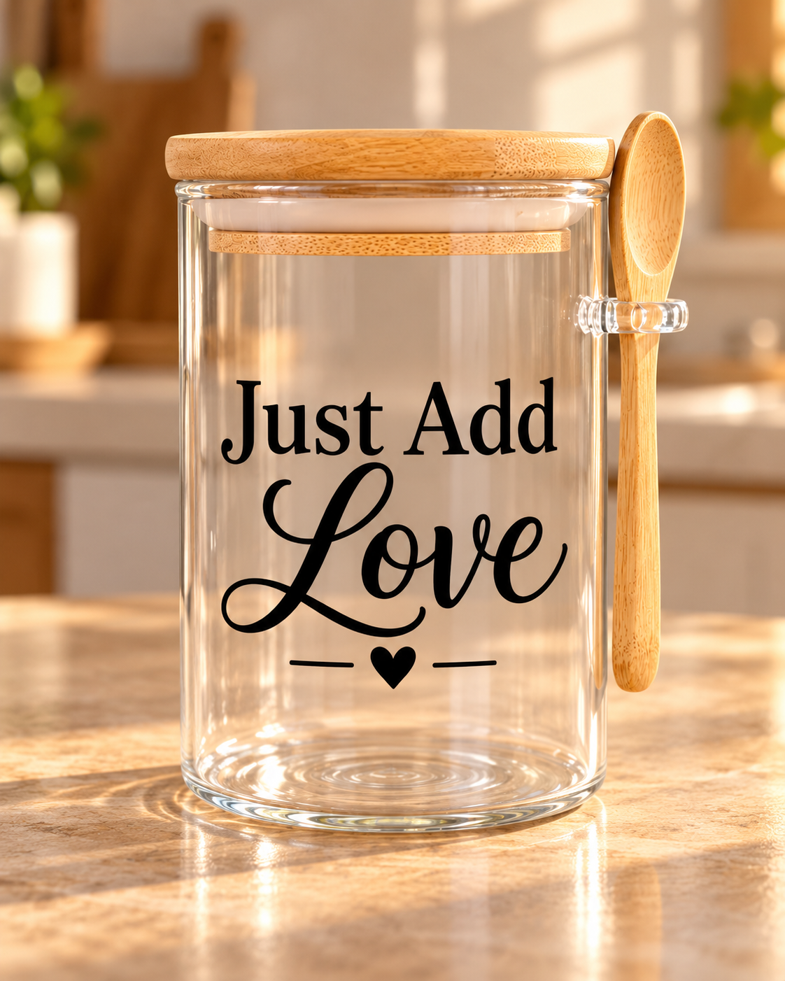 Just Add Love Kitchen Glass Jar