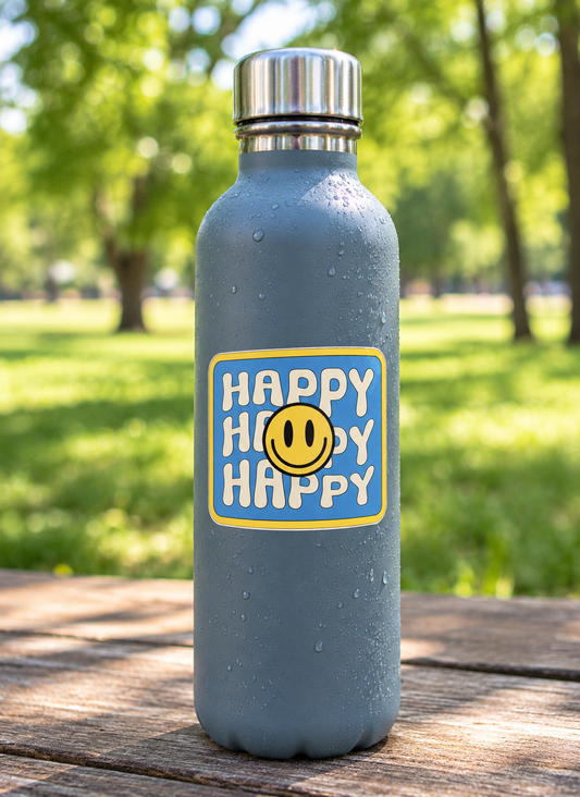 Happy Happy Permanent Vinyl Sticker