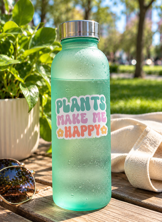 Plants Make Me Happy Permanent Vinyl Sticker