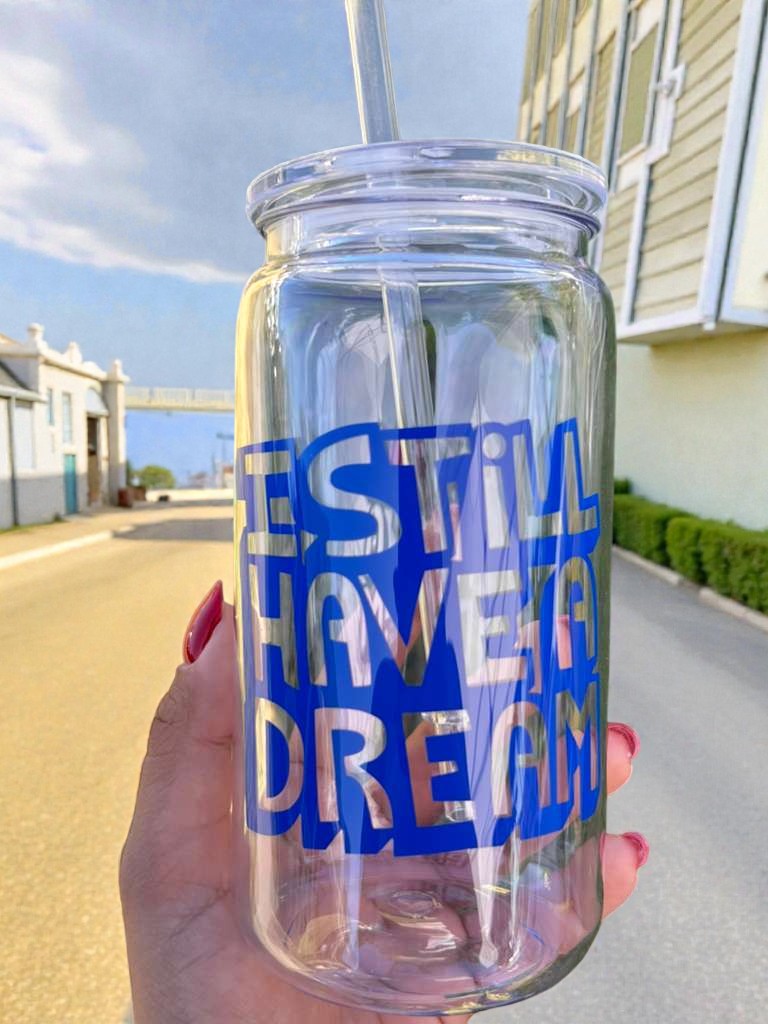 glass vinyl cup with inspirational quote i still have a dream drinkware aesthetic