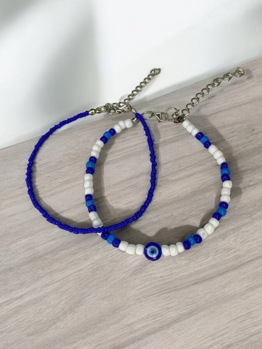 blue eye bead bracelet aesthetic beaded jewelry cute design