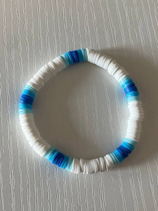 blue and navy bracelet beaded ocean aesthetic handmade jewelry design