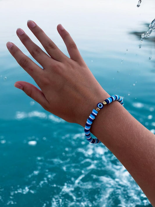 blue surf eye bracelet beach aesthetic beaded jewelry cute design