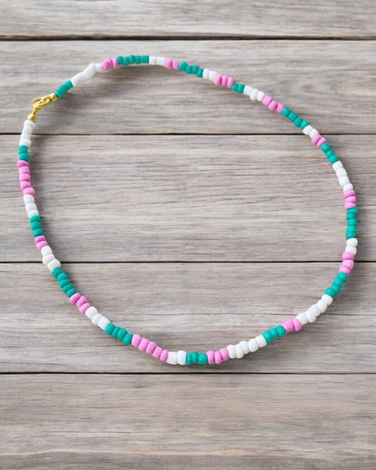 pink white turquoise choker styling aesthetic jewelry outfit look trendy