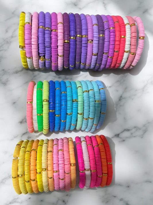 clay beaded bracelet colorful handmade jewelry aesthetic design