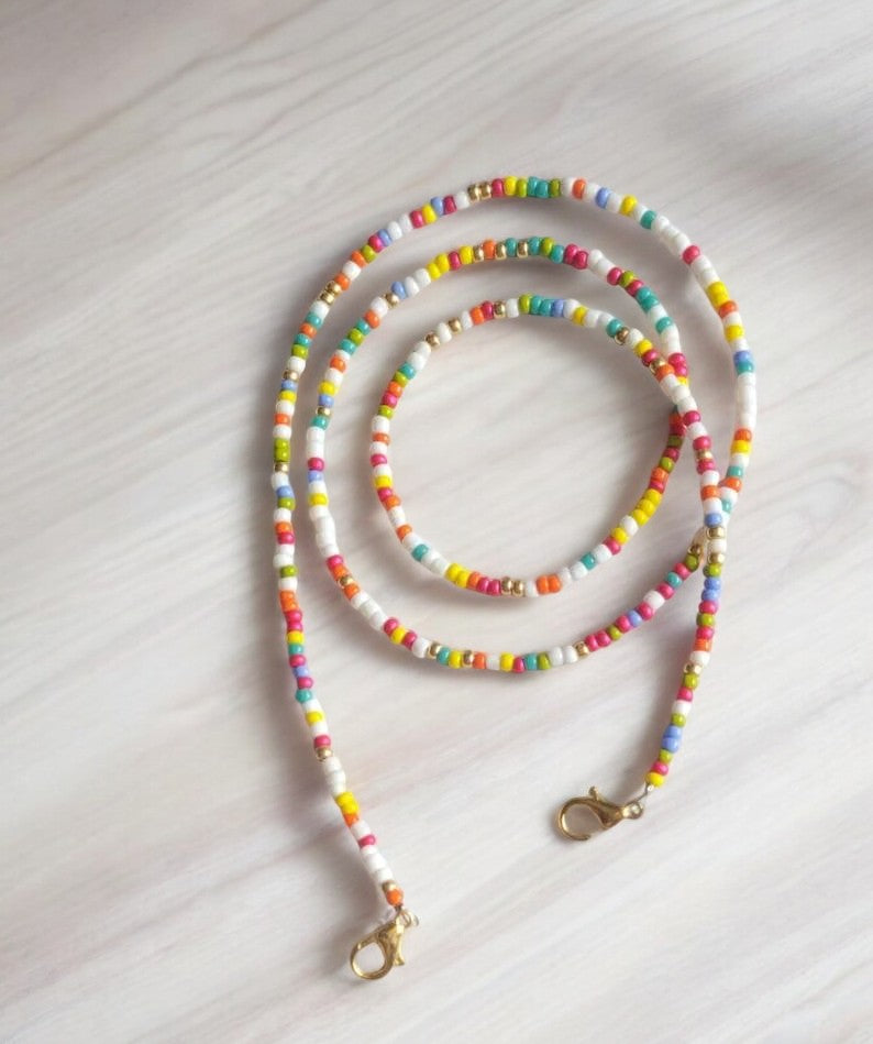 colorful glasses chain beaded sunglasses chain aesthetic accessory design