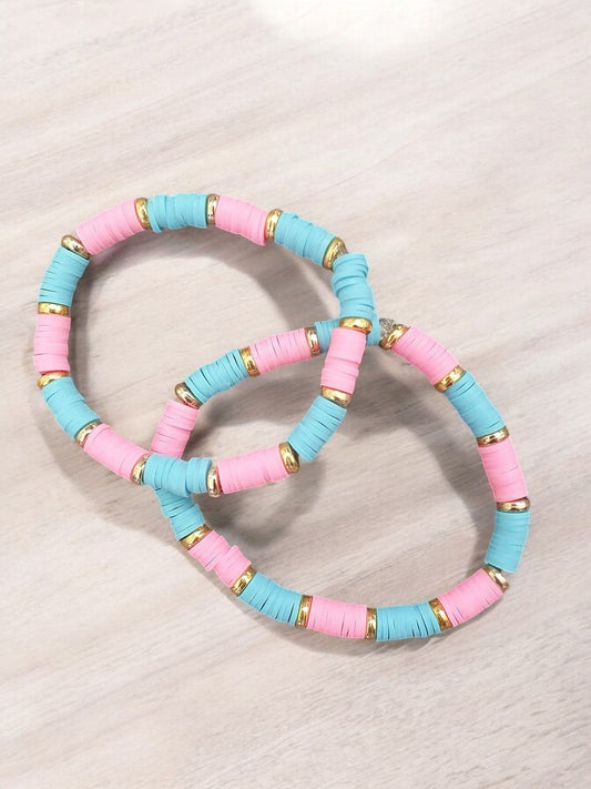 cotton candy clay bracelet pastel beaded jewelry cute aesthetic design