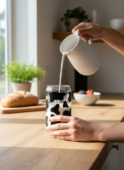 close up cow vinyl cup aesthetic farm animal drinkware glass detail