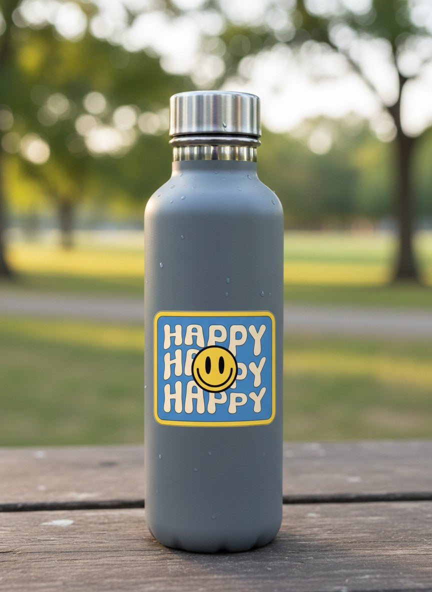 Happy Happy Permanent Vinyl Sticker
