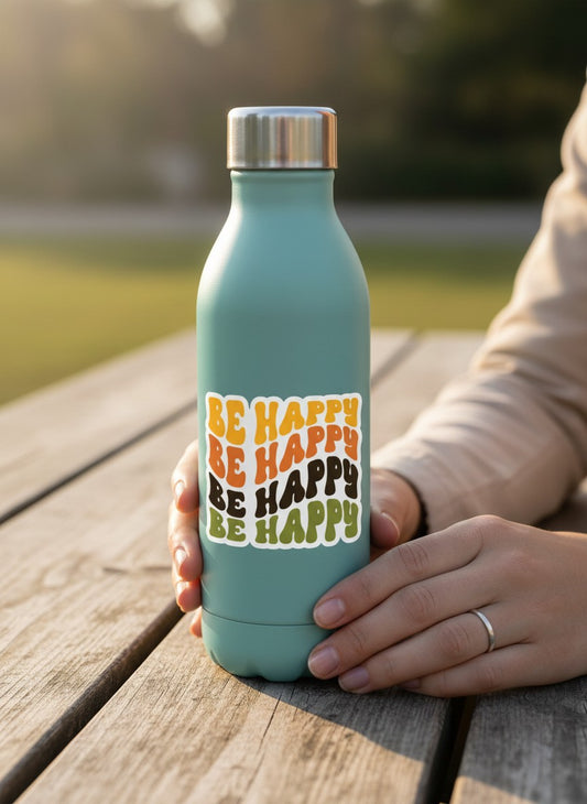Be Happy Permanent Vinyl Sticker