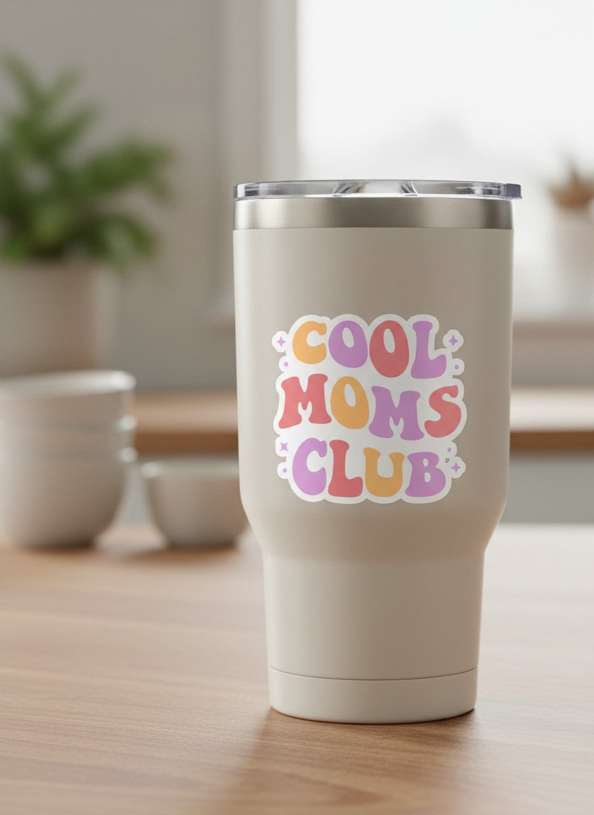 Cool Moms Club Permanent Vinyl Sticker