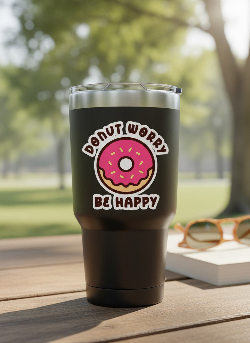 Donut Worry Permanent Vinyl Sticker