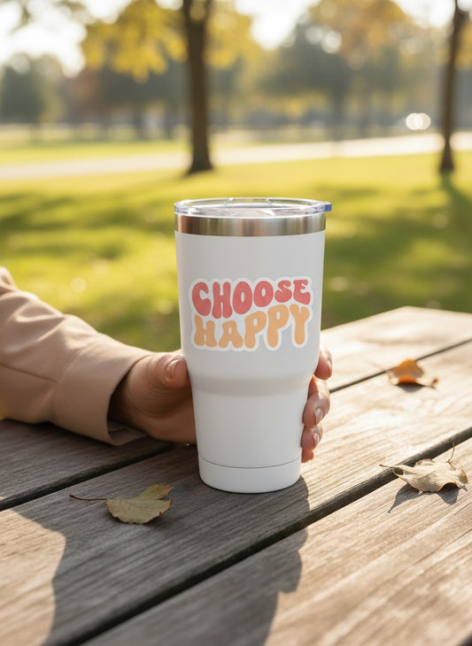 Choose Happy Permanent Vinyl Sticker