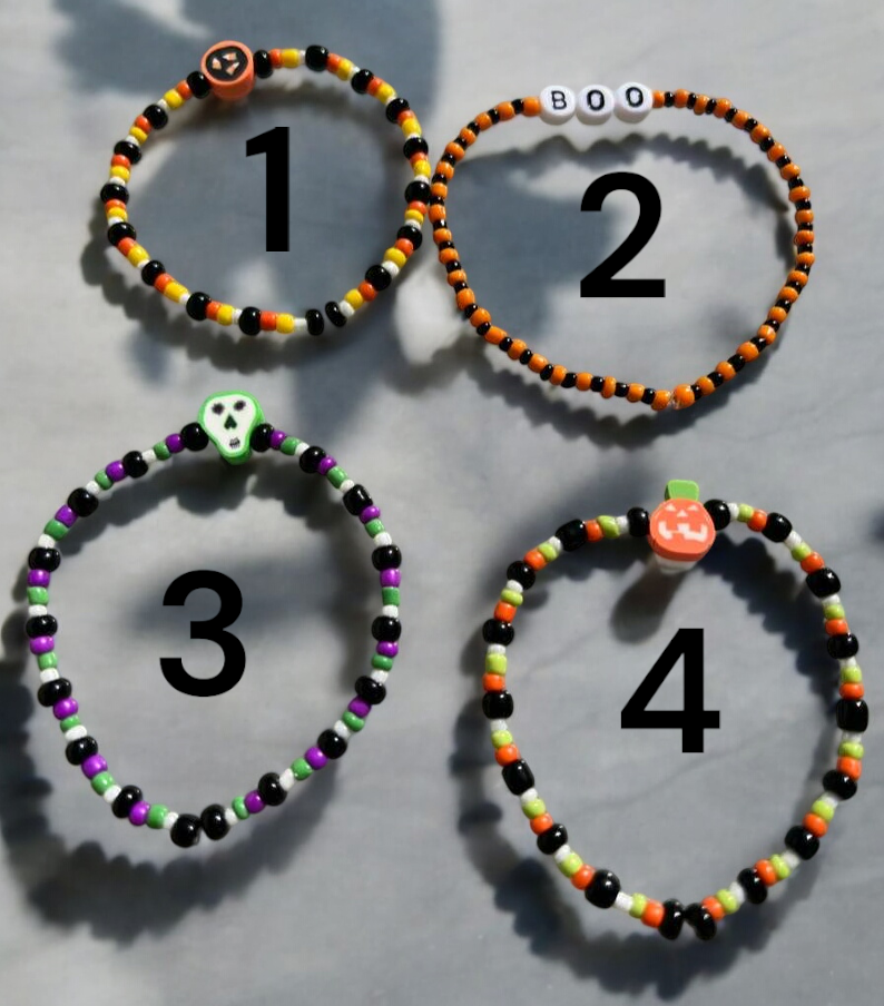 halloween bracelet set 2 spooky cute beaded jewelry design