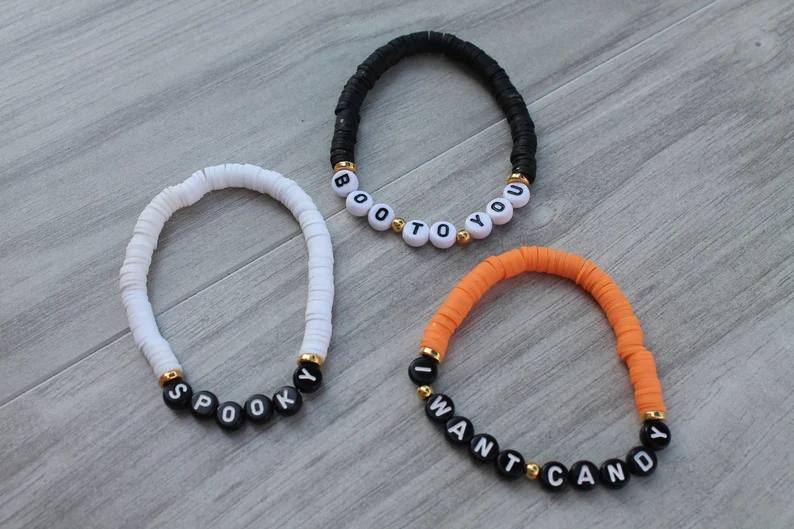 halloween bracelet set spooky cute beaded jewelry design