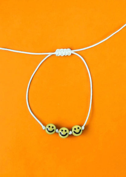 close up happy face bracelet beaded jewelry cute aesthetic detail design