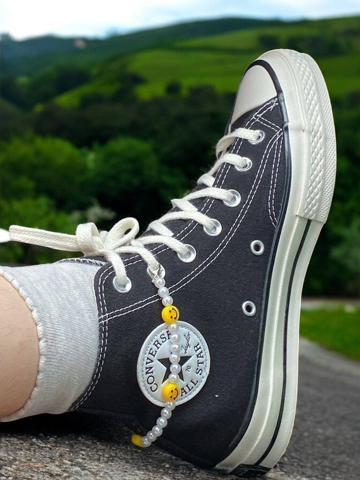 happy face shoe chain y2k sneaker charm aesthetic shoe accessory