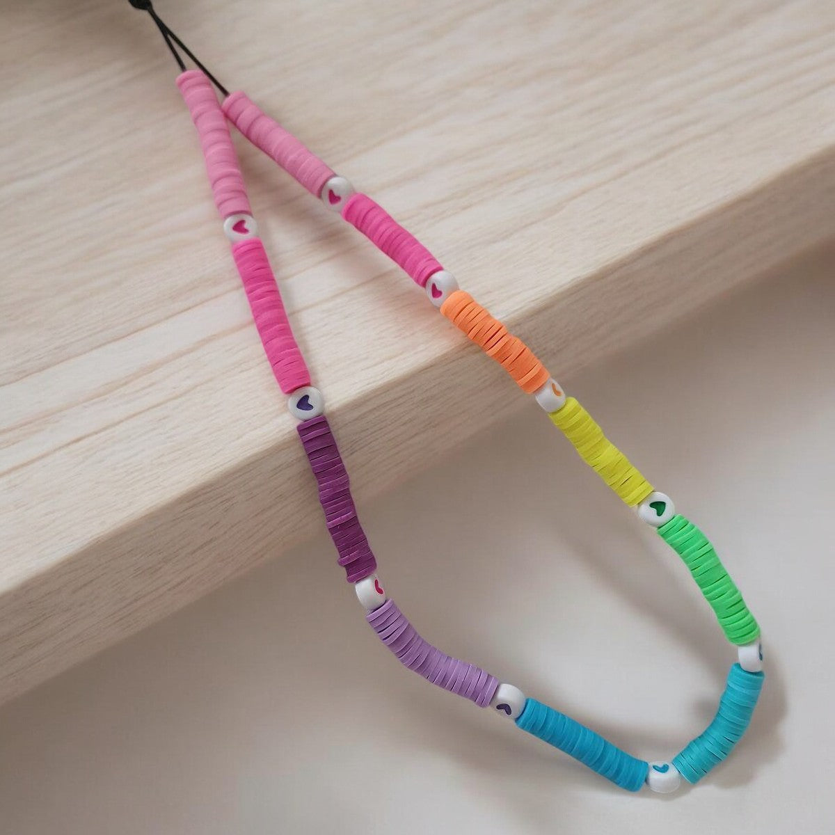 hearts phone strap cute beaded phone charm aesthetic accessory design
