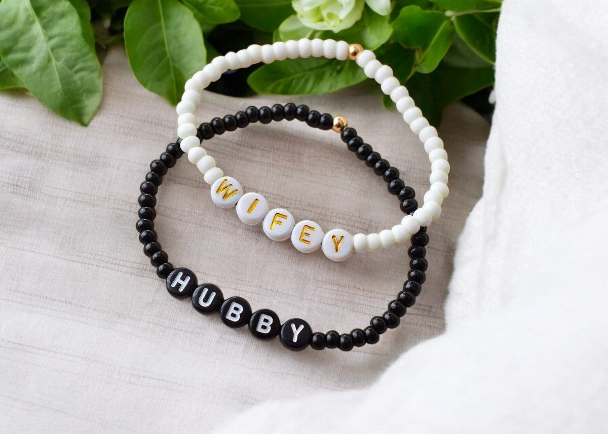 husband and wife bracelet set couple matching jewelry aesthetic design