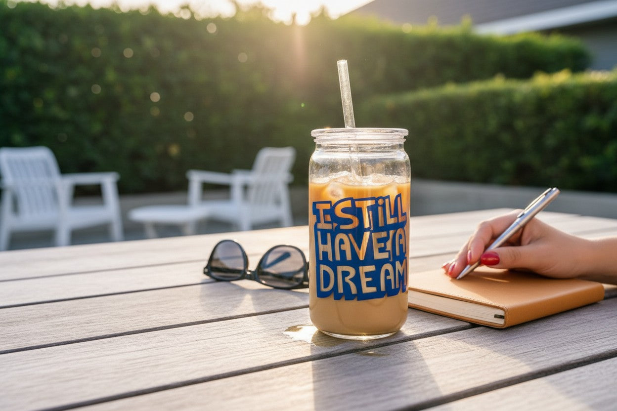 inspirational vinyl cup i still have a dream aesthetic drinkware design
