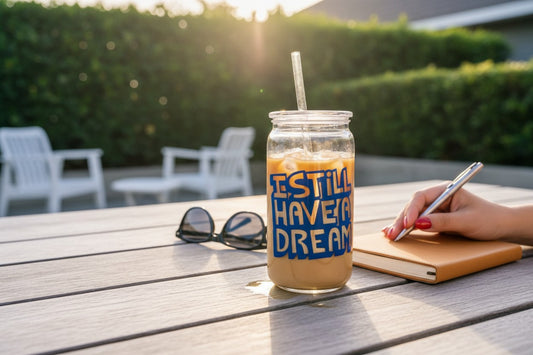 inspirational vinyl cup i still have a dream aesthetic drinkware design