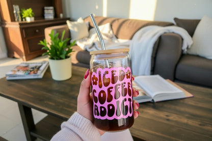 aesthetic iced coffee vinyl cup coffee addict drinkware design