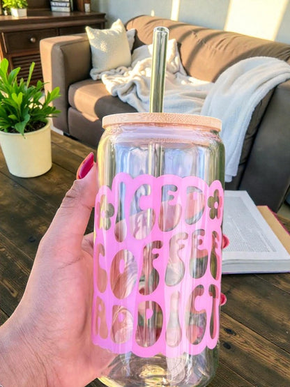 iced coffee in aesthetic vinyl cup close up drinkware coffee addict