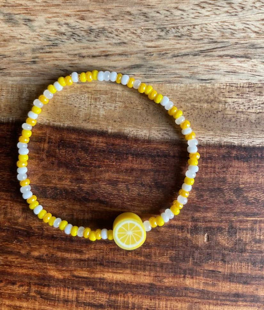 lemon bracelet citrus beaded jewelry cute aesthetic summer design