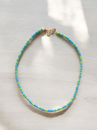 ocean beaded necklace styling beach summer aesthetic outfit look