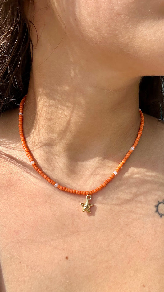 orange star choker cute aesthetic jewelry summer colorful accessory