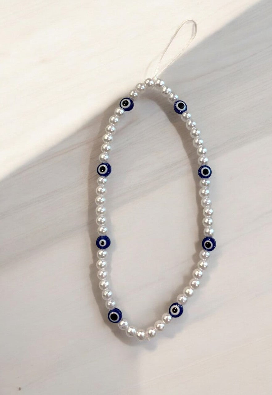 eye pearl phone strap styling aesthetic outfit phone charm look