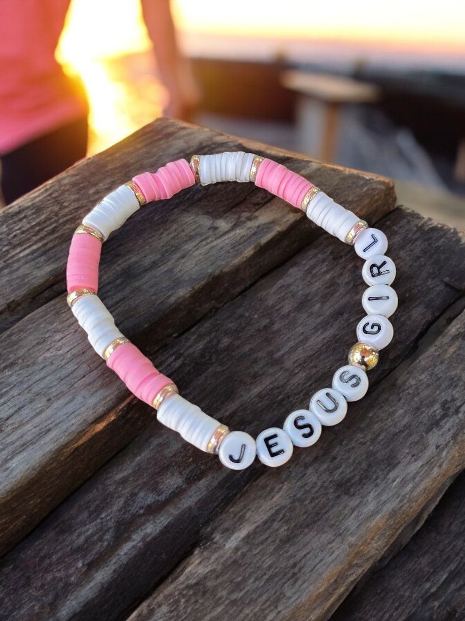 pink faith bracelet cute aesthetic jewelry inspirational design