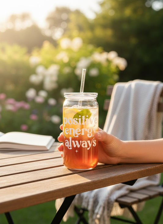 positive vinyl cup aesthetic motivational drinkware glass cup design