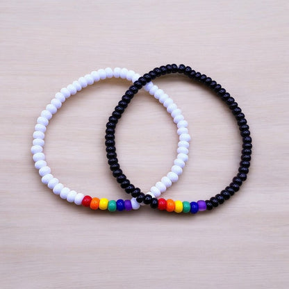 pride rainbow bracelet LGBTQ beaded jewelry colorful aesthetic design
